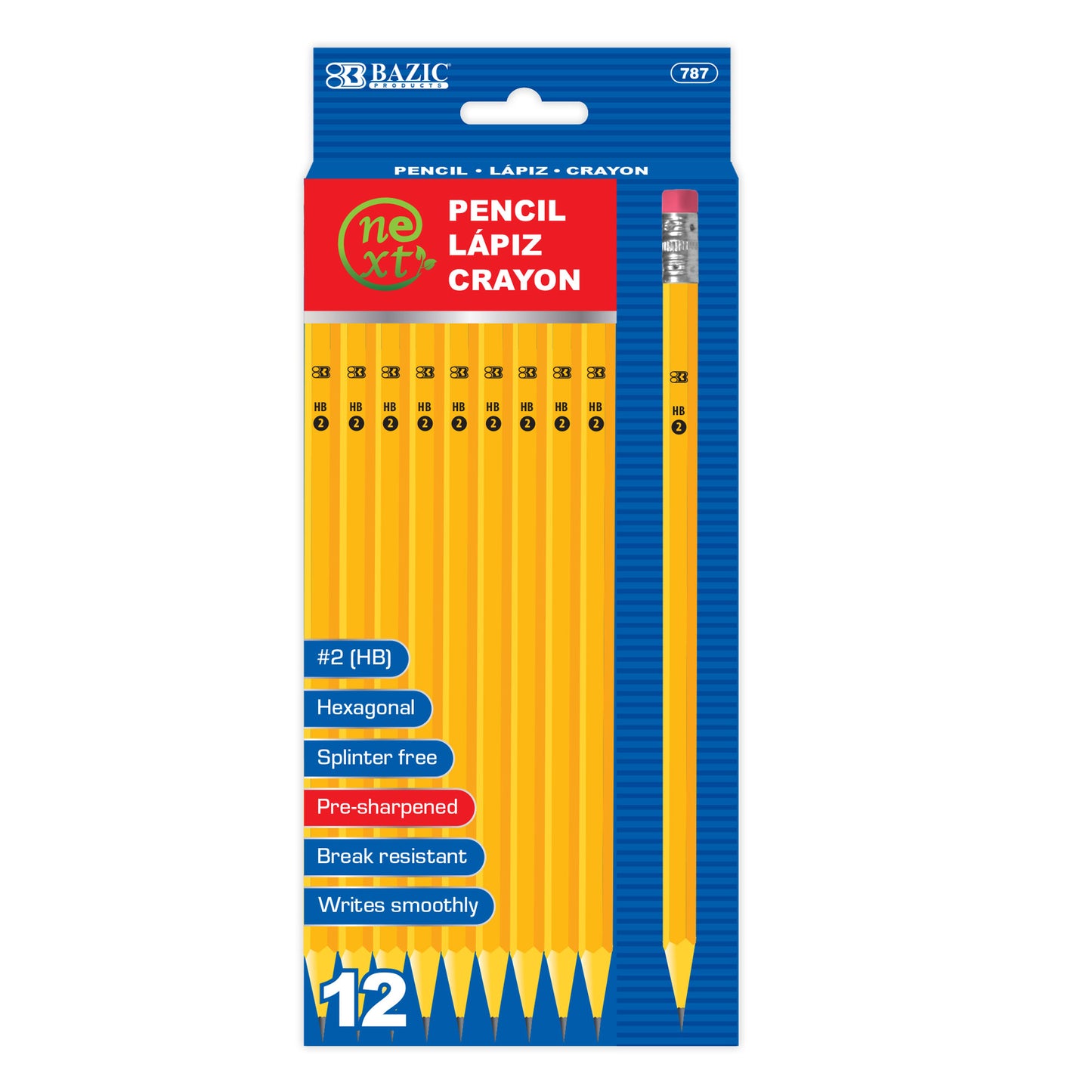 NEXT #2 Yellow Pencil Pre-Sharpened (12/Pack)