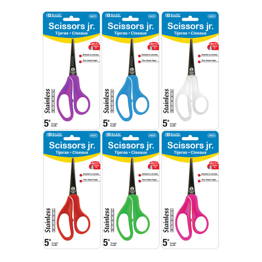 School Scissors 5" Pointed Tip (Individually Packaged)